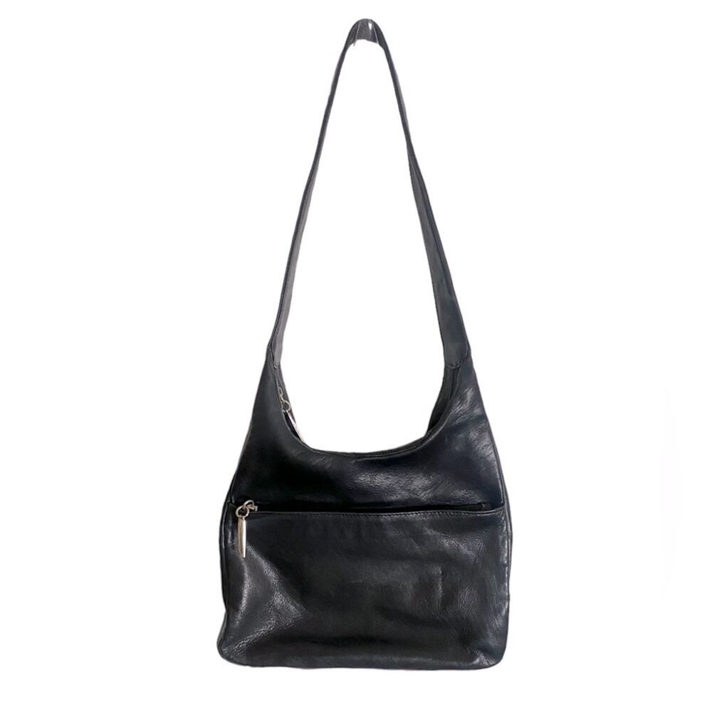 Tignanello Solid Black Leather Shoulder Bag One W… - image 1